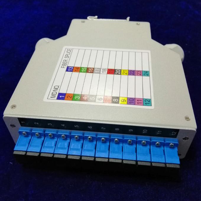24 Cores SC UPC Fiber Optic Termination Box For FTTH Networks DIN Rail ...