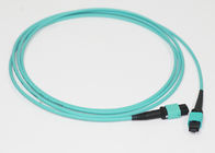 10 FT Fiber Cable LSZH MTP OFNR 12 Cores Multimode OM3 Aqua