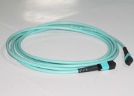 5.0mm MTP To MTP Cable Female Fiber Optic Clear Curve OM3 Aqua LSZH Jacket