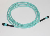 OD 3.0mm Mpo To Mpo Cable / Om3 Fiber Patch Cord Polarity B Aqua Cable