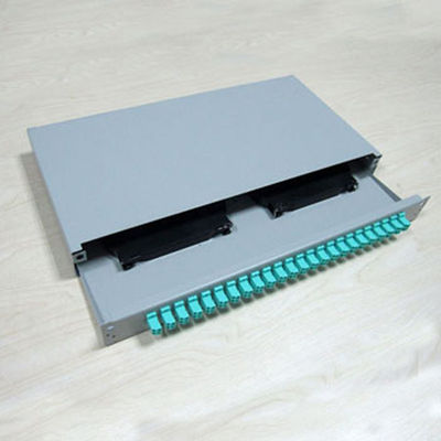 Metal Fiber Optic Distribution Box 1U 12F Duplex LC UPC Multimode OM3