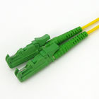 3.0mm E2000 APC Pre Terminated Fiber Optic Cable / Yellow Lszh Patch Cord