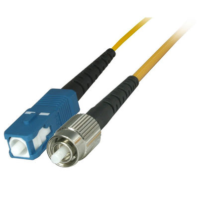 3.0mm OS2 SC UPC Simplex Fiber Optic Patch Cables PVC Yellow Jacket