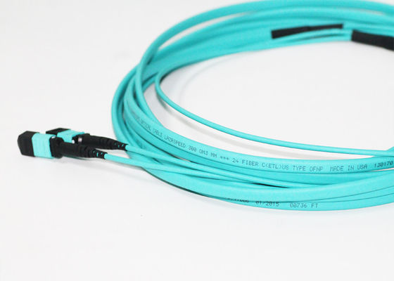 20 FT Fiber Optic Cable MPO 850nm LSZH Multimode 24 Cores OM3