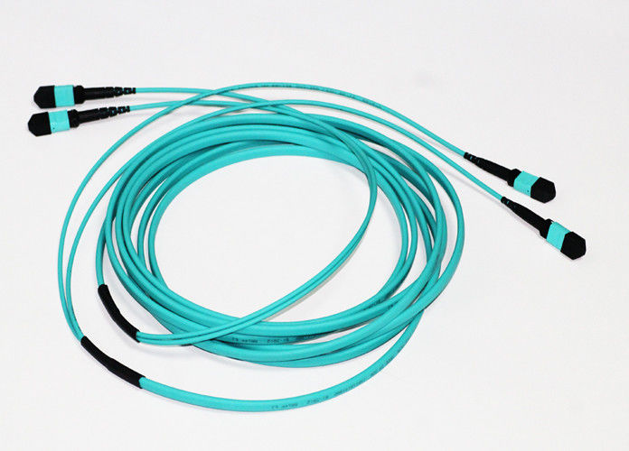 OM3 Multimode Fiber Optic MPO MTP Cable LSZH Low Insertion Loss