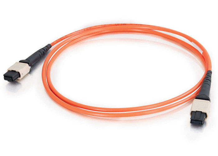 Female MPO 24 Fiber Cable Multimode OM2 LSZH Patch Orange Jacket Color