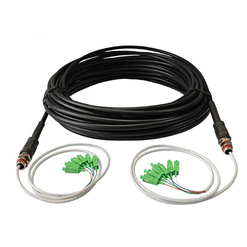 FC APC End Fiber Optic Pigtails G652D Water Proof TPU Jacket Black Color
