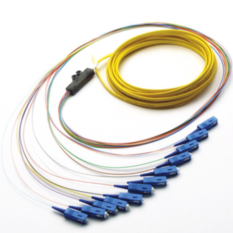 LSZH Fiber Optic Pigtails SC UPC Ribbon Fanouit Kits 0.9mm 12 Color Coded