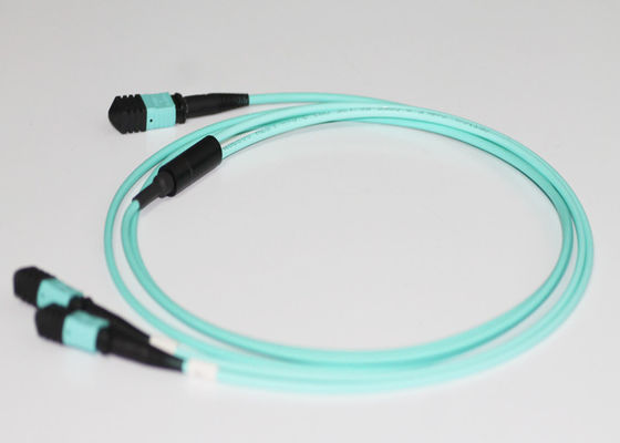 24 MT MPO To MPO 24 Fiber Cable Multimode Polarity B OFNR Riser Jacket