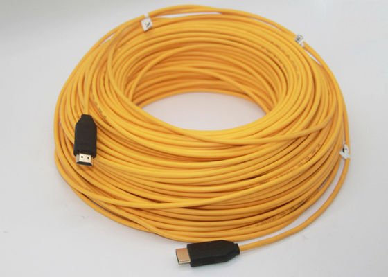 150m Pure 4K 8K HDMI Active Optical Cable LSZH Yellow Jacket 250mW Consumption