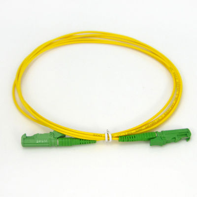 3.0mm E2000 APC Pre Terminated Fiber Optic Cable / Yellow Lszh Patch Cord