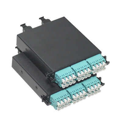 OM4 Fiber Optic Cassette Module 100G 24 Cores MPO To LC Multimode Black